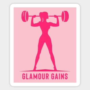 Glamour Gains Barbell Silhouette Magnet